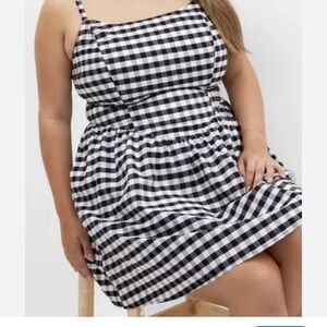 City Chic Black and White Checkered Mini Dress